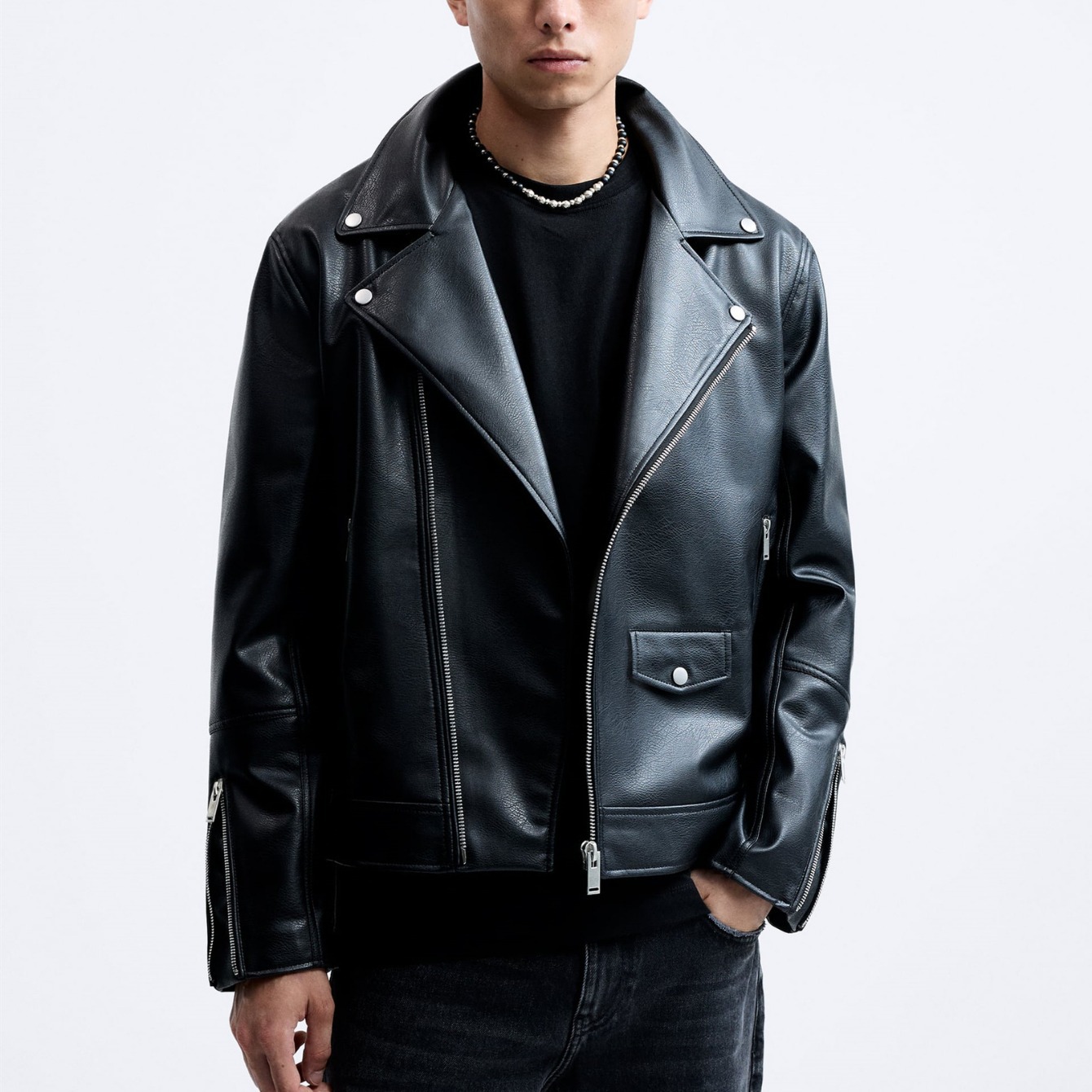 Men's Clothing 24 New Leather Motorcycle Jacket