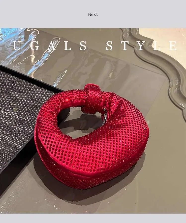 Borsa a tracolla da donna in raso con pochette da sera in cristallo lucido Dias, da sposa e da festa_voghion.com