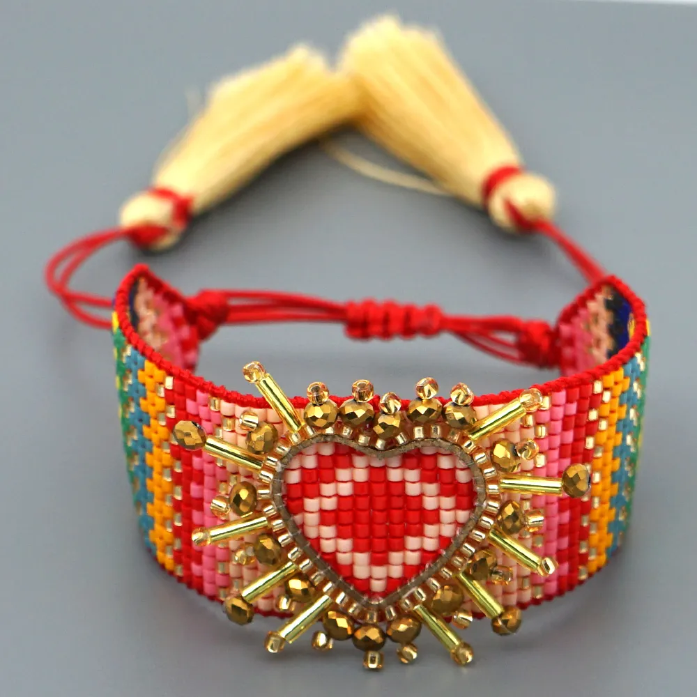 Go2boho MIYUKI 3D Hart Armband Bohemian Armbanden Pulseras Mujer Moda 2019 Vrouwen Armband Sieraden Boho Chic Handgemaakt_voghion.com