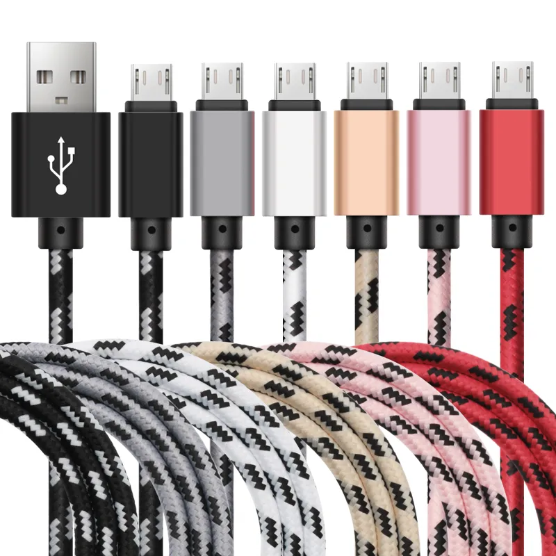 SUPTEC Micro USB Cables Fast Charging Nylon Braide Charger For Samsung Galaxy S7 S6 S5 Xiaomi Redmi Huawei Mobile Phone_voghion.com