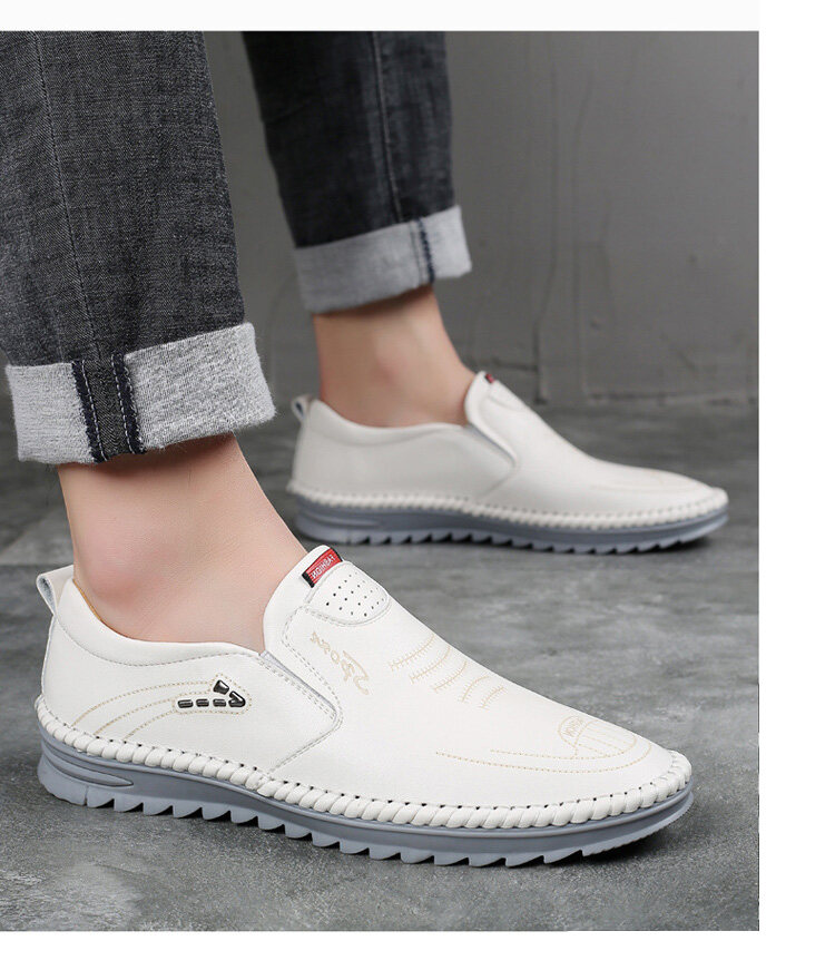 vivinatural Handmade Cowhide Breathable Casual Leather Shoes Fashionable and stylish_voghion.com