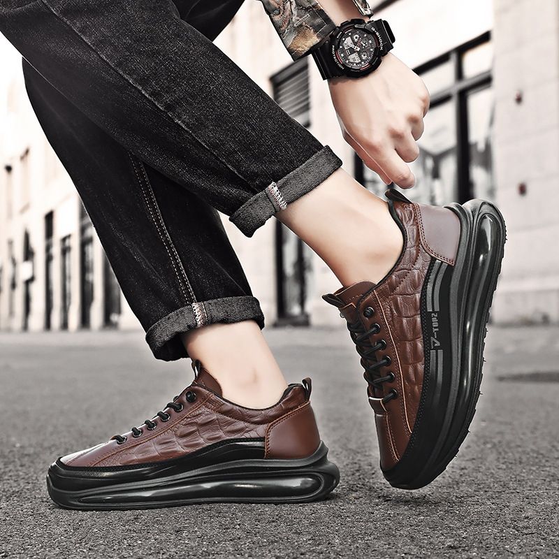 Lichte retro krokodillenpatroon heren leren schoenen_voghion.com