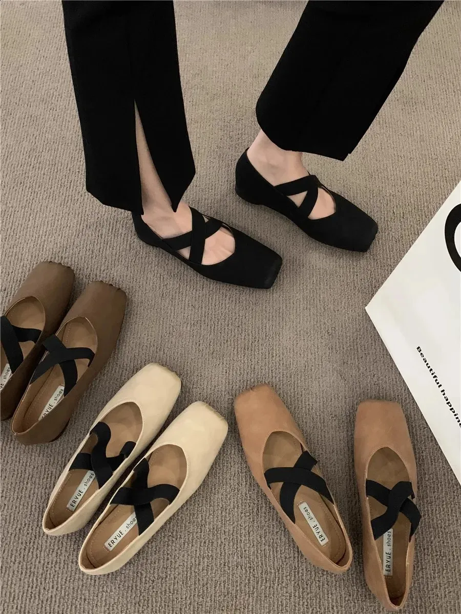 Bekväma mary jane ballerinaskor för damer retro slip ons_voghion.com