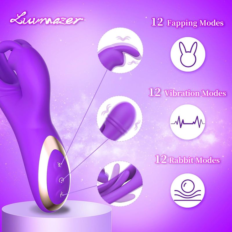 Vibratore Sex per donne 4IN1 Vibratori Rabbit Giocattoli con Dildo Vibranti Battenti e Coniglietto Battente Prodotti per adulti_voghion.com