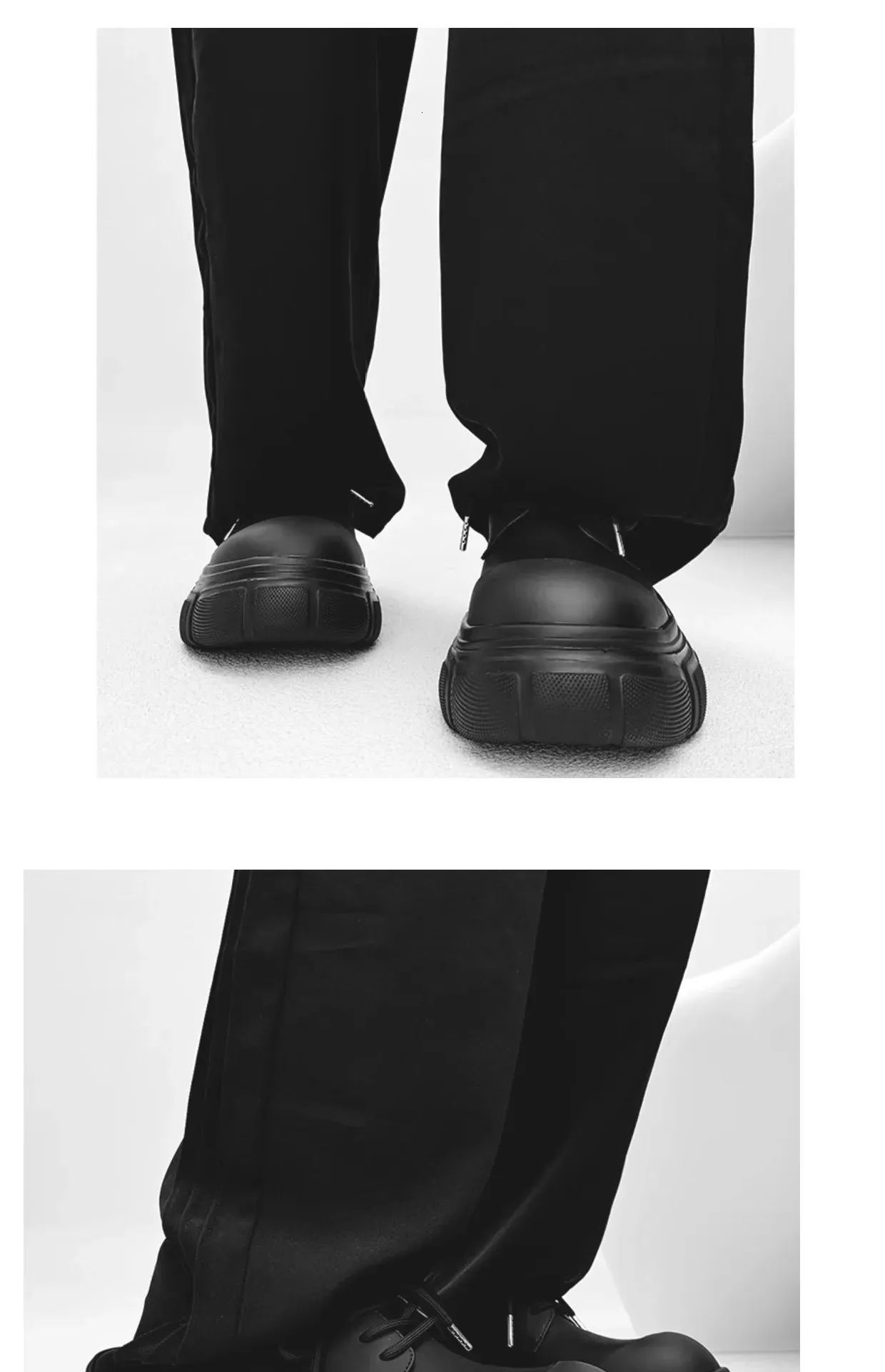 Chaussures décontractées en cuir véritable à semelle épaisse pour hommes, chaussures à plateforme rehaussées, japonaises, Haruku, coréennes, streetwear, à la mode_voghion.com