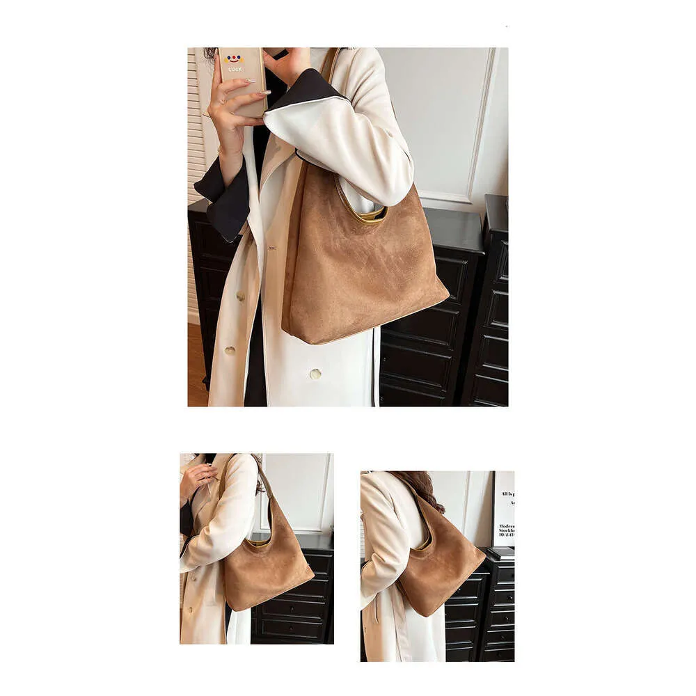 New Retro Niche Suede Women's Versatile Shoulder Fashionable Underarm Tote Bag_voghion.com