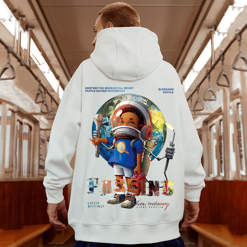 Oversized Cartoon Hoodie For Men Chubby Fit Cotton Pullover_voghion.com