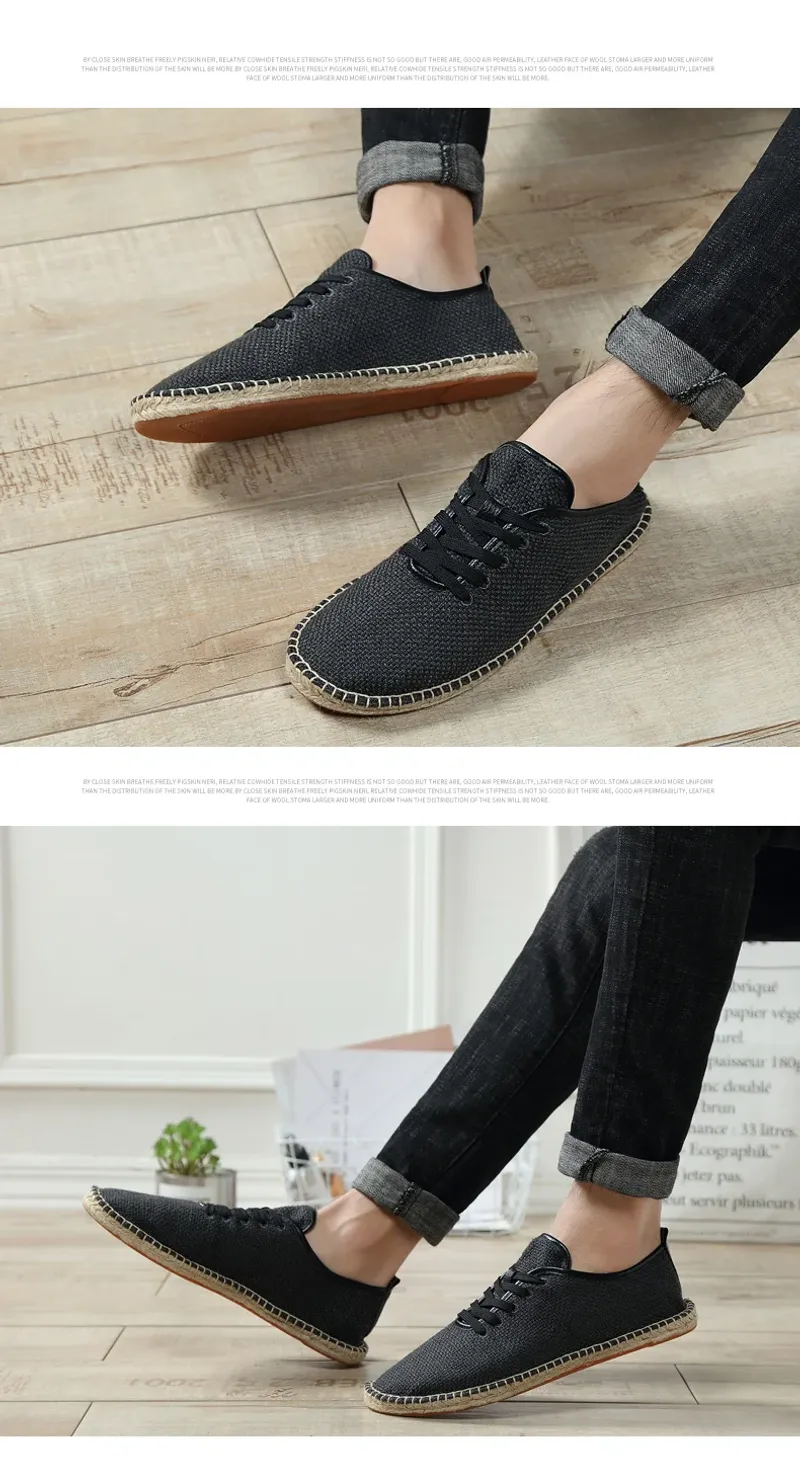 Shoes Summer Espadrilles Men Canvas New Breathable Fisherman Footwear Mens Slip on Loafers Large Size 47 Sneakers_voghion.com