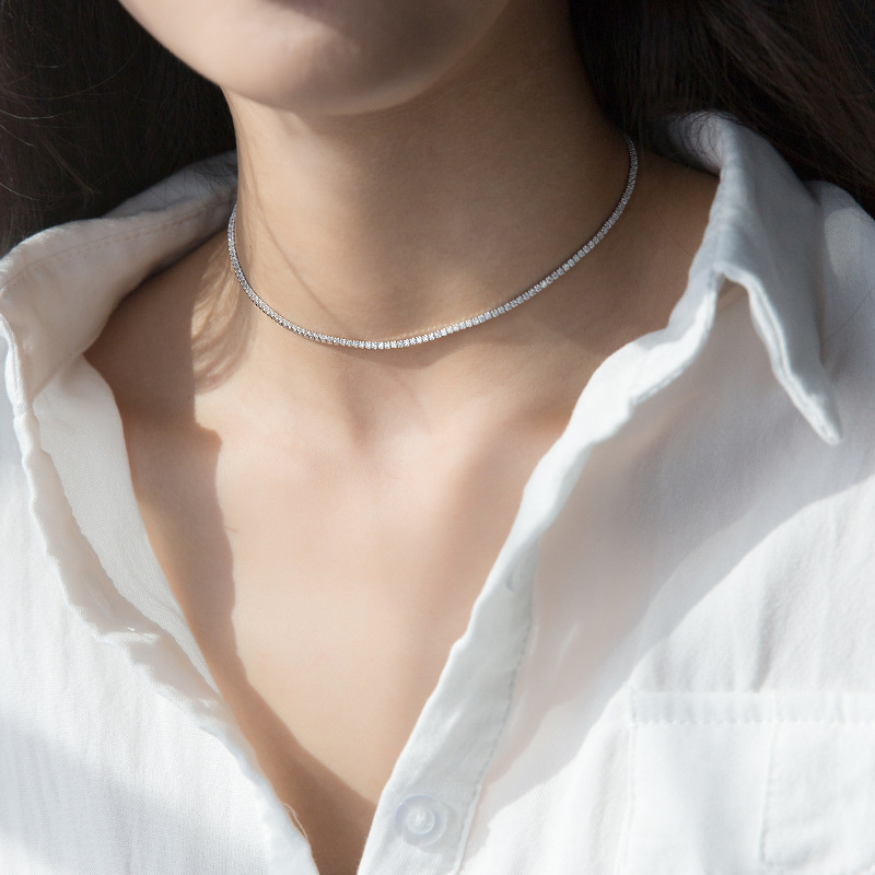 Temperamento autêntico, colar doce, colar curto feminino deslumbrante, presente de joia de casamento_voghion.com