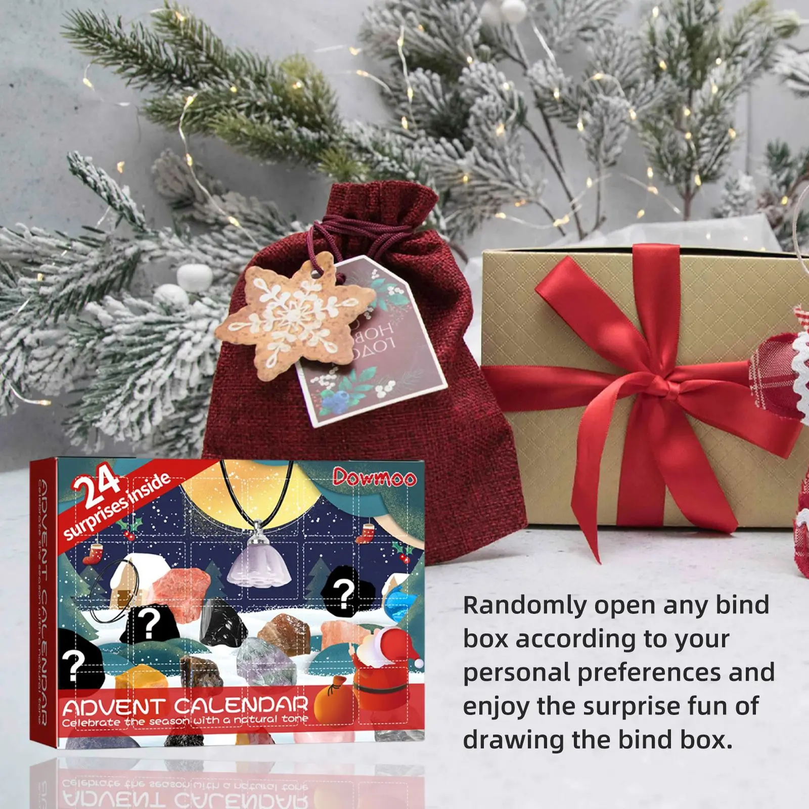 Dowmoo Christmas Advent Calendar Mineral Blind Box 24-Box Christmas Gift Toy Mineral Blind Box_voghion.com