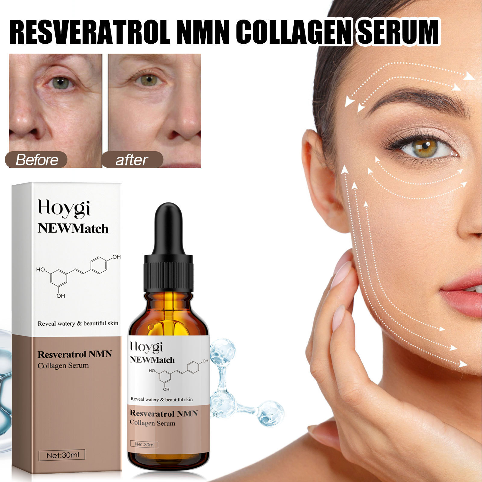 Hoygi Anti Wrinkle Collagen per indebolire le linee sottili, idratare e rassodare l'essenza della pelle_voghion.com