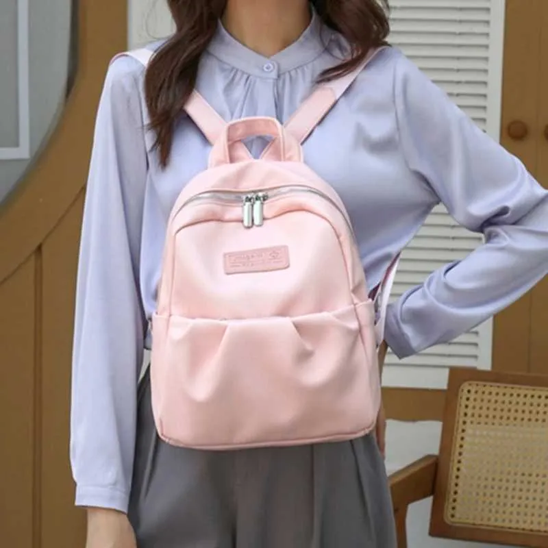 Sac à dos élégant en cuir PU avec grand compartiment, sac à bandoulière zippé de couleur unie pour le travail, l'école, les voyages_voghion.com