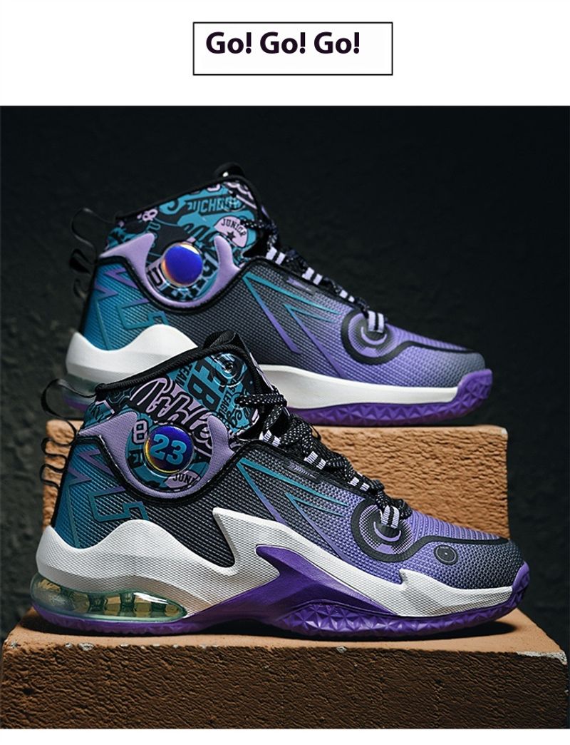 Air cushion high top basketball shoes men's mesh breathable professional training game sneakers trend_voghion.com