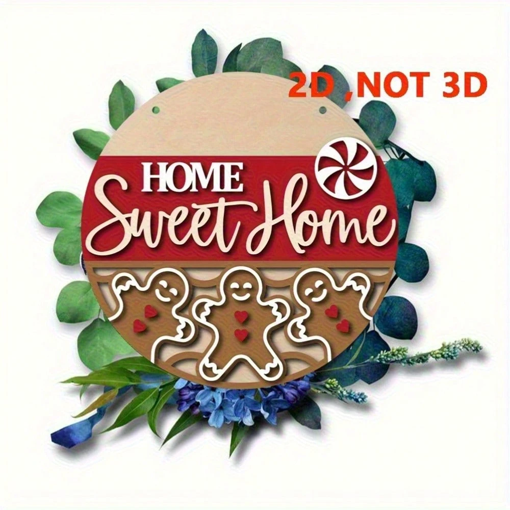 Runde Hängedekoration aus Holz – 20 x 20 cm, für drinnen und draußen, ideal für Weihnachten und festliche Anlässe._voghion.com