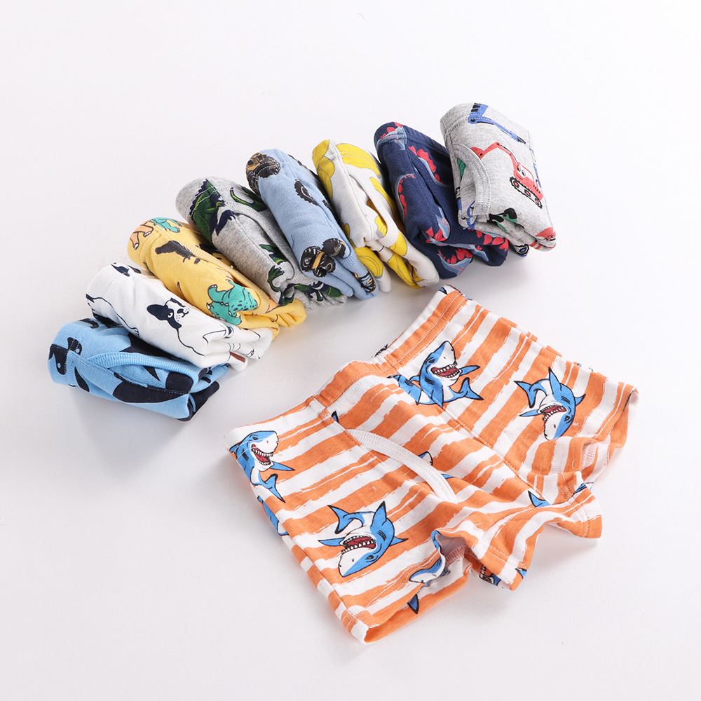 Mother&Kids Boys' briefs threaded medium kids' boxers Dinosaur cartoon stripes Random baby briefs
