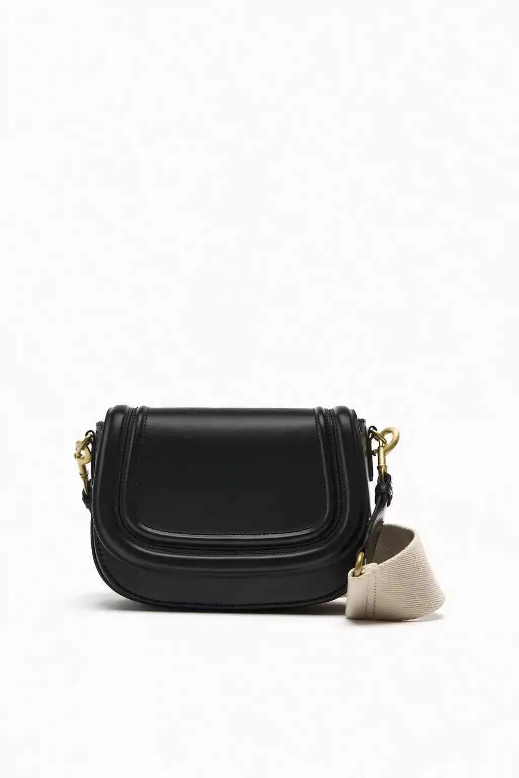 Stylish Women's Saddle Bag With Wide Shoulder Strap Pu Leather_voghion.com