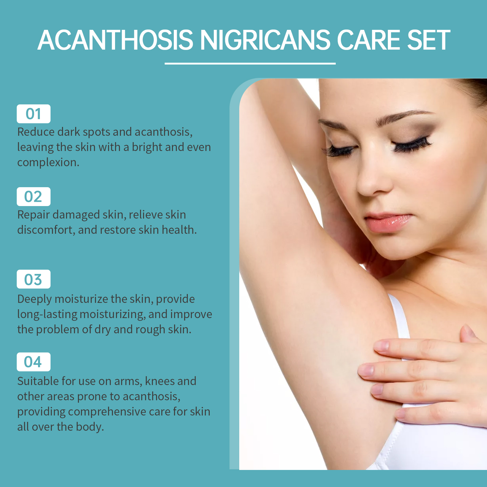 EELHOE Black Acanthosis Skin Repair Set For Repairing Blackened Armpits, Arms, Knees And Joints, Moisturizing And Whitening Body Care Cream_voghion.com