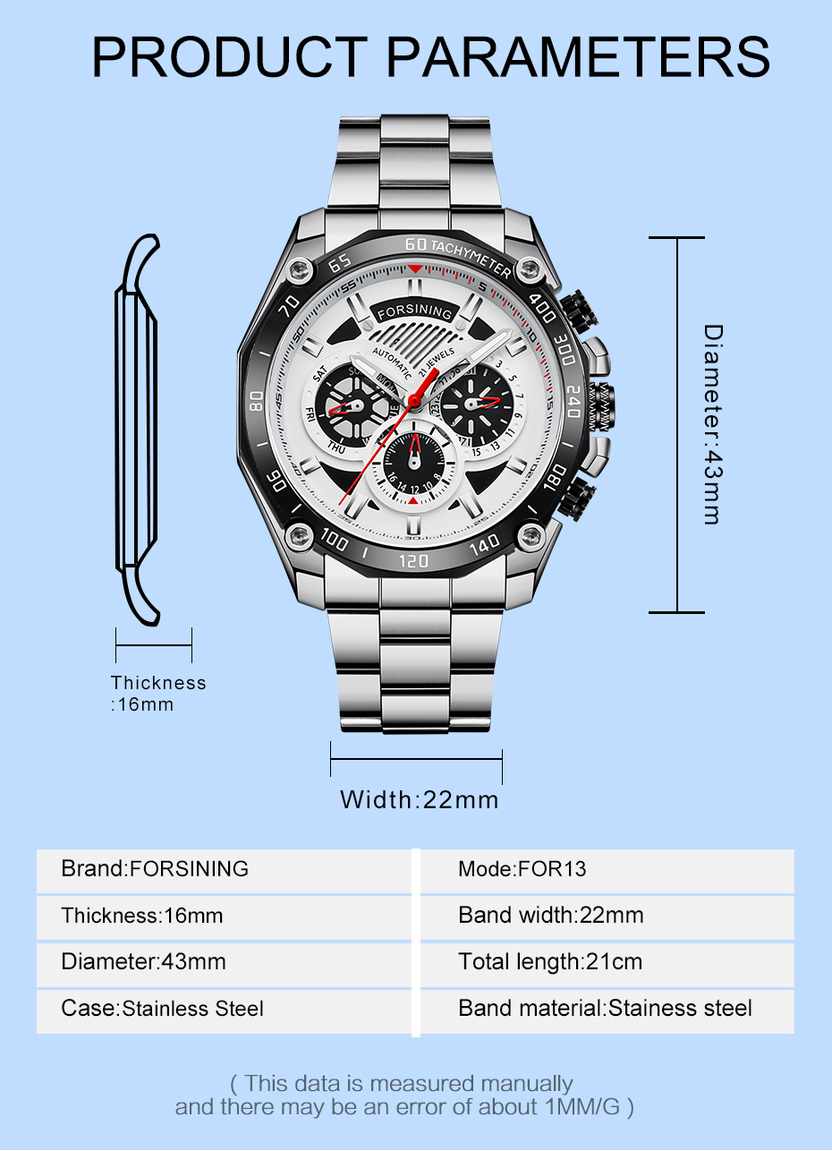 Forsining Herrenuhren, Luxus-Automatik- und mechanische Herrenuhr, wasserdicht, Ganzstahl, Business-Uhr_voghion.com