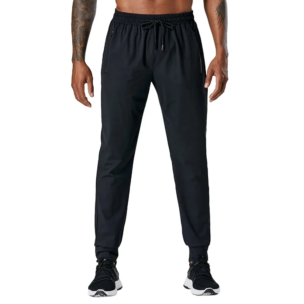 Joggers Spring And Summer Loose Ice Silk Outdoor Running Fiess Yoga Leisure Mens Straight Track Pants_voghion.com