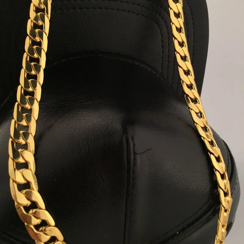 Chaîne pour homme et garçon de 12 mm d'épaisseur, collier en or jaune rempli de strass, bijoux en gros, chaînes cadeaux Hip Hop_voghion.com