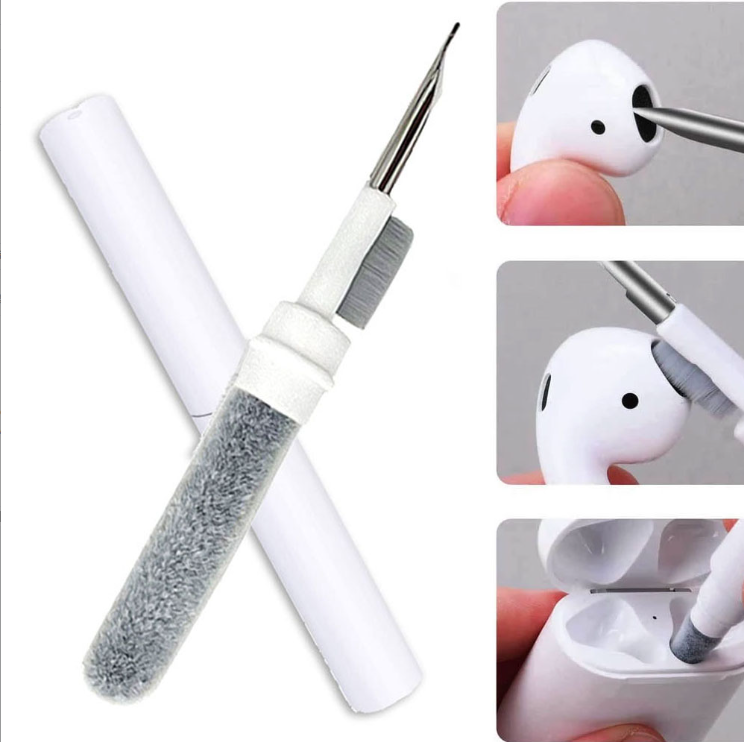 Kit de nettoyage compatible avec les écouteurs Airpods Pro 1 2 3, kit de nettoyage avec brosse douce, éponge en peluche, outil adapté au boîtier de chargement des écouteurs Bluetooth