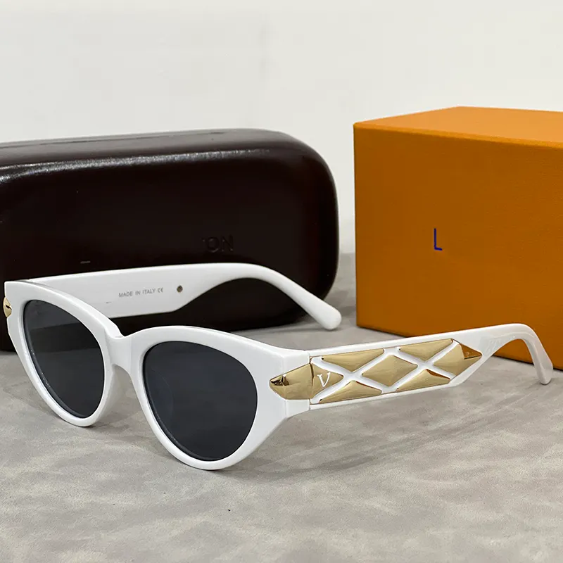 Designer for women Cat Eye Personalized Design Gold Leg Sunglasses with box Driving Travel Shopping Beach View More_voghion.com