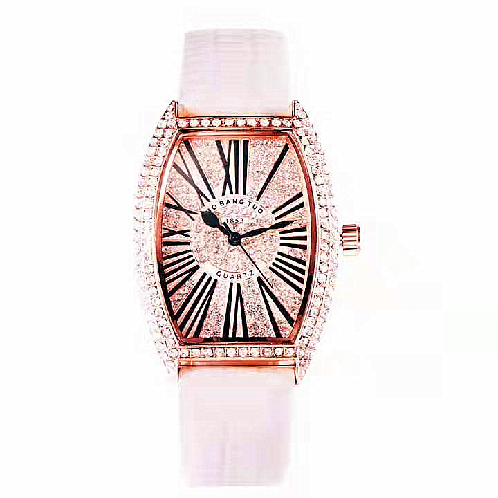 Micro Network Red Wine Bucket Klassische römische Roségold-Paaruhr für Herren und Damen_voghion.com