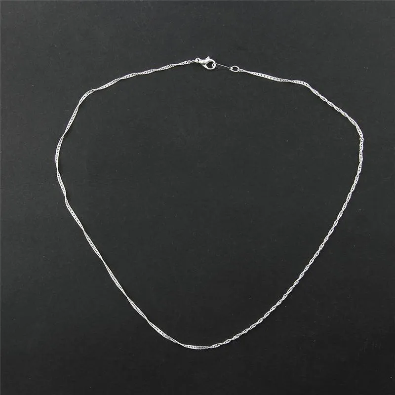 60 pezzi alla moda in lega con catena a onda d'acqua, collane da donna per la creazione di gioielli, accessori fai da te, argento, oro rosa_voghion.com