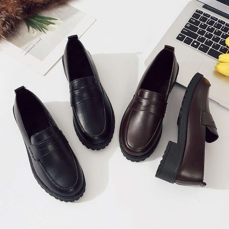 Women's Loafers Casual Leather Shoes With Thick Sole For Comfort_voghion.com