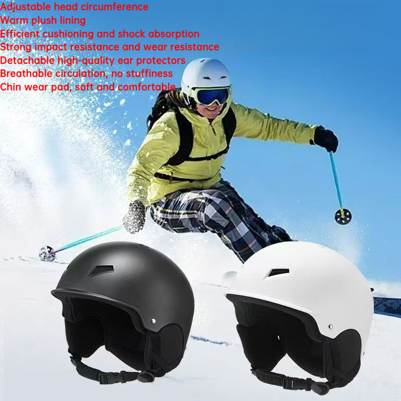 Ski helmet, cycling helmet, soft, comfortable, warm, cushioned and shock-absorbing, adjustable head circumference, efficient safety protection