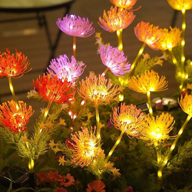 Nueva lámpara LED de diente de león con energía solar para enchufar en el suelo, para exteriores, para decorar patios, con simulación de césped y césped._voghion.com