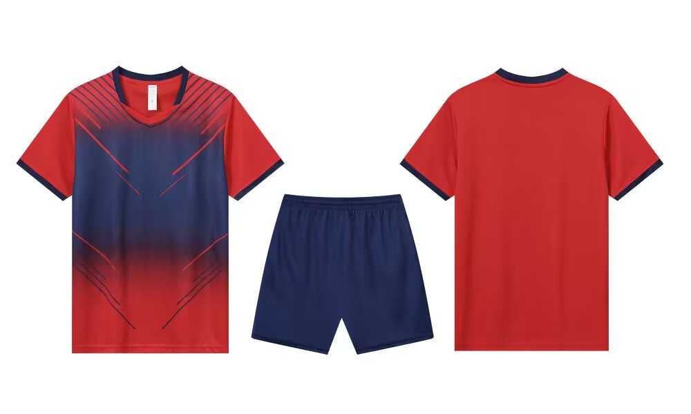 Bedrukte wedstrijdtraining de Speed Student Games, korte mouwen kindervoetbalshirt set voor heren_voghion.com