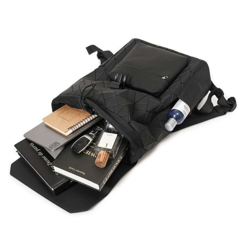 Men's Geometric Streetwear Backpack - Premium Lightweight Laptop Bag, Spacious Anti-Theft Daypack, Y2K Style For Commute, Travel, College_voghion.com