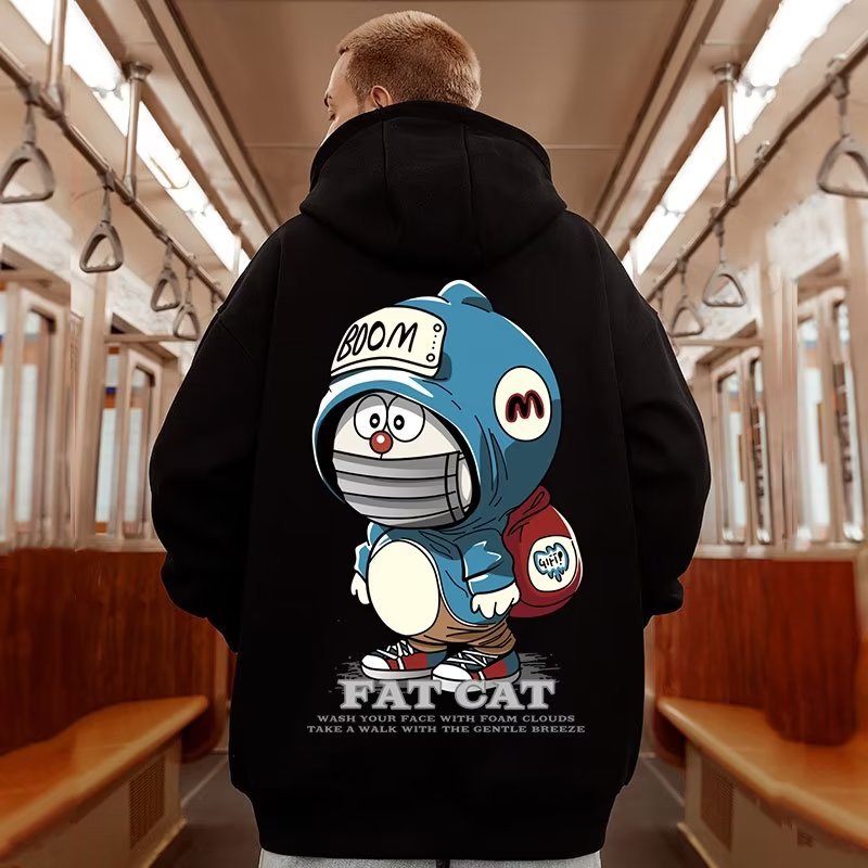 Uomini paffuti oversize, peluche larghi, paffuti e ispessiti, con una grande felpa con cappuccio per l'autunno e l'inverno 2024 da uomo_voghion.com