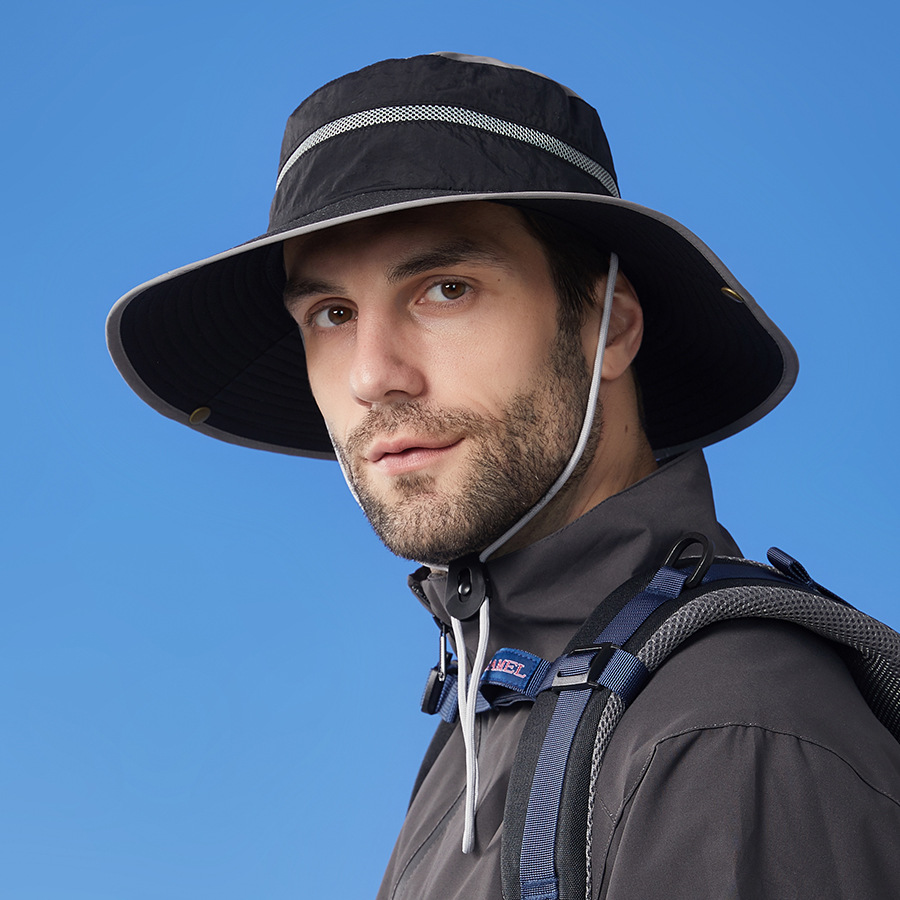 New Large Brimmed Waterproof Outdoor Hat for Men and Women, Suitable for Casual Mountaineering, Sun Protection, Face Covering, Fishing Hat_voghion.com