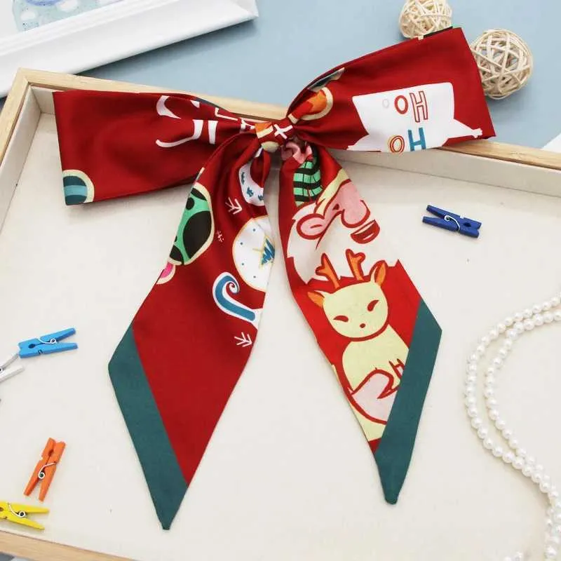 Coffret cadeau avec ruban et nœud pour foulard en soie de la série Noël Y241121_voghion.com