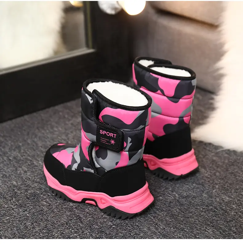 Winter Children's Fleece Thickened And Warm Outdoor Sports And Leisure High-top Snow Boots_voghion.com