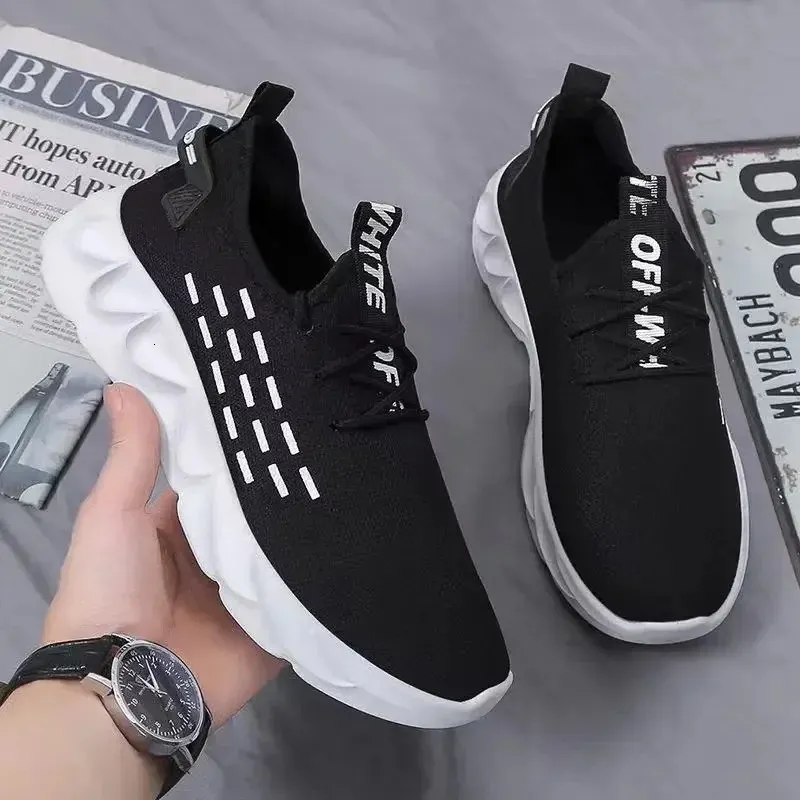 Chaussures de marche décontractées en maille à lacets pour hommes, légères et vulcanisées, Zapatillas Hombre 250530_voghion.com