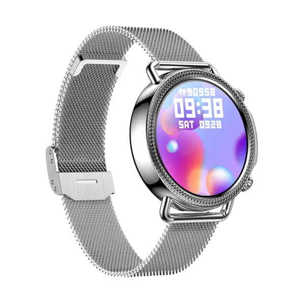 V25 Women's Smart Watch Full Circle Full Touch Temperature Monitoring Custom Push Dial_voghion.com