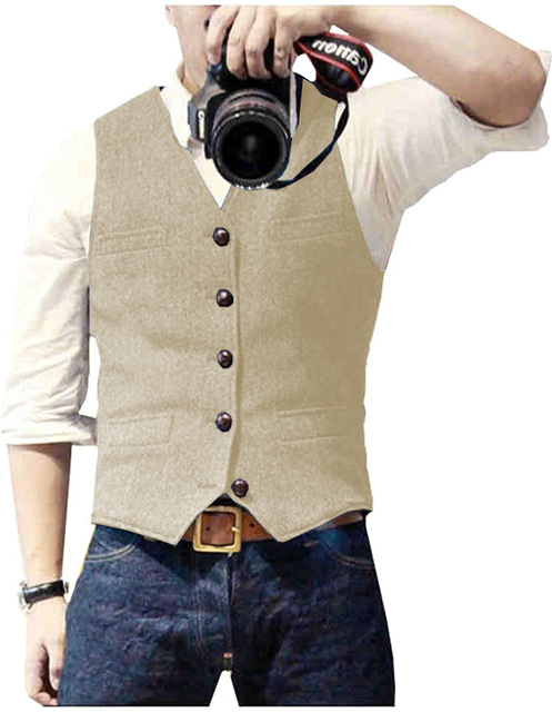 Men's clothing slim herringbone vest casual business professional formal wear_voghion.com