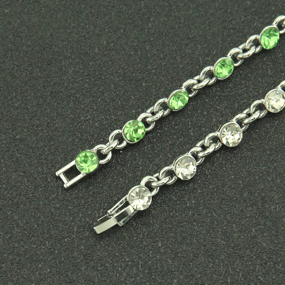 Rhinestone Heart Charm Bracelet With Gold And Silver Chain Style_voghion.com
