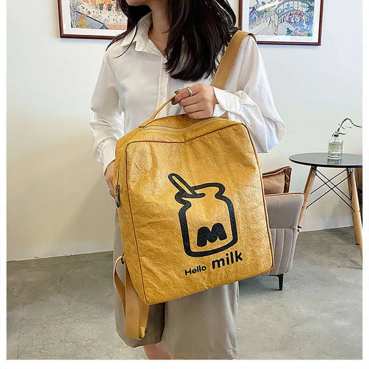 Waterproof Pu Leather Women's Backpack Square Shoulder Bag Retro_voghion.com