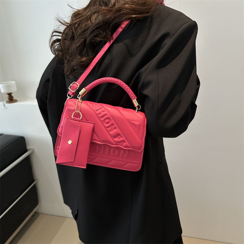 Geanta de dama din piele PU, culoare solida, stil clasic, cu capac_voghion.com