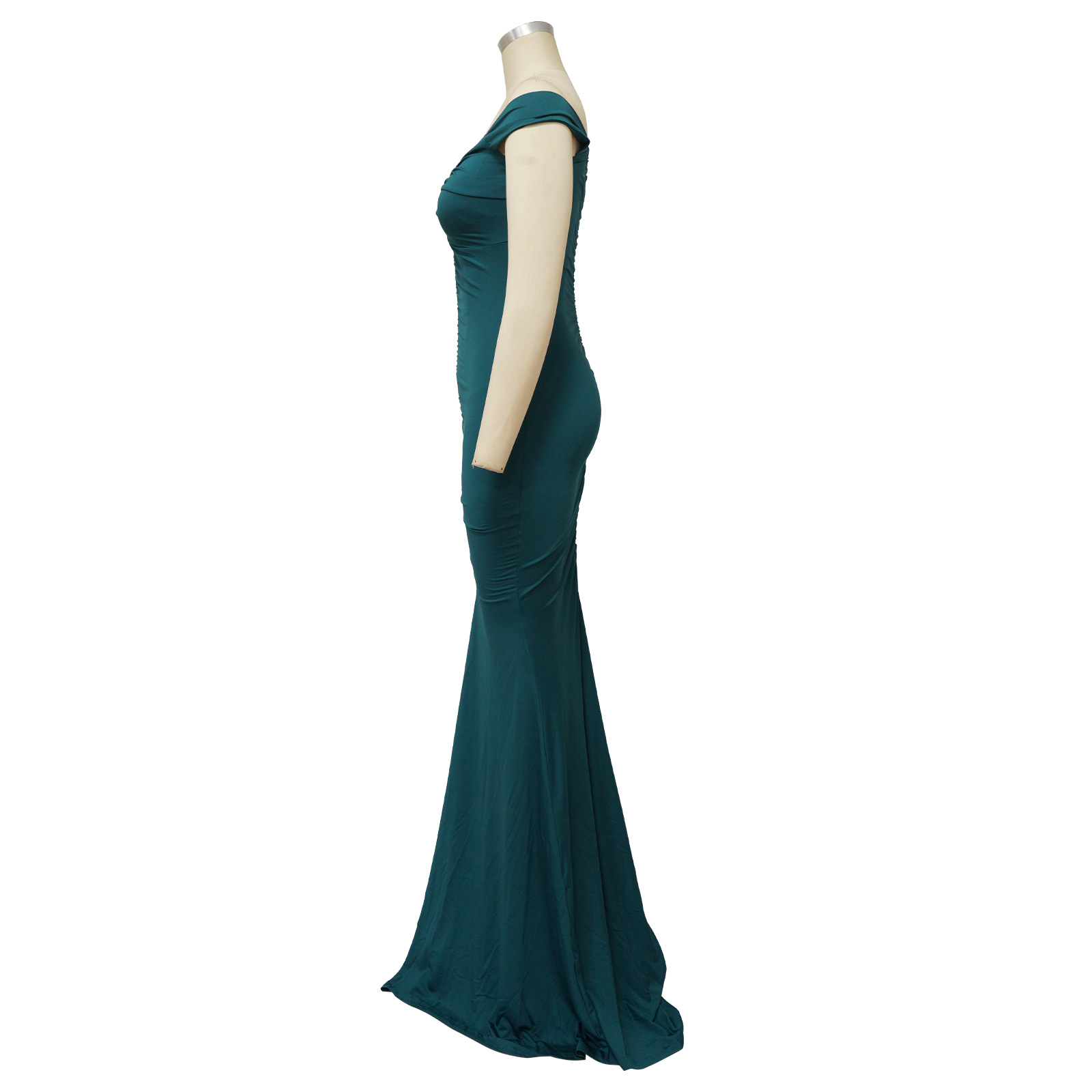 Damenkleid Mit V-ausschnitt One-shoulder-stil Und Schlitz Sommer_voghion.com