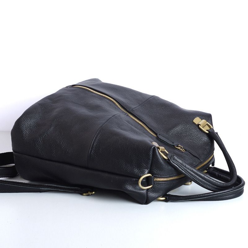 Hauptschicht- aus Rindsleder, modische trendige Tasche, große Damentasche, schwarz, weicher, vielseitiger_voghion.com