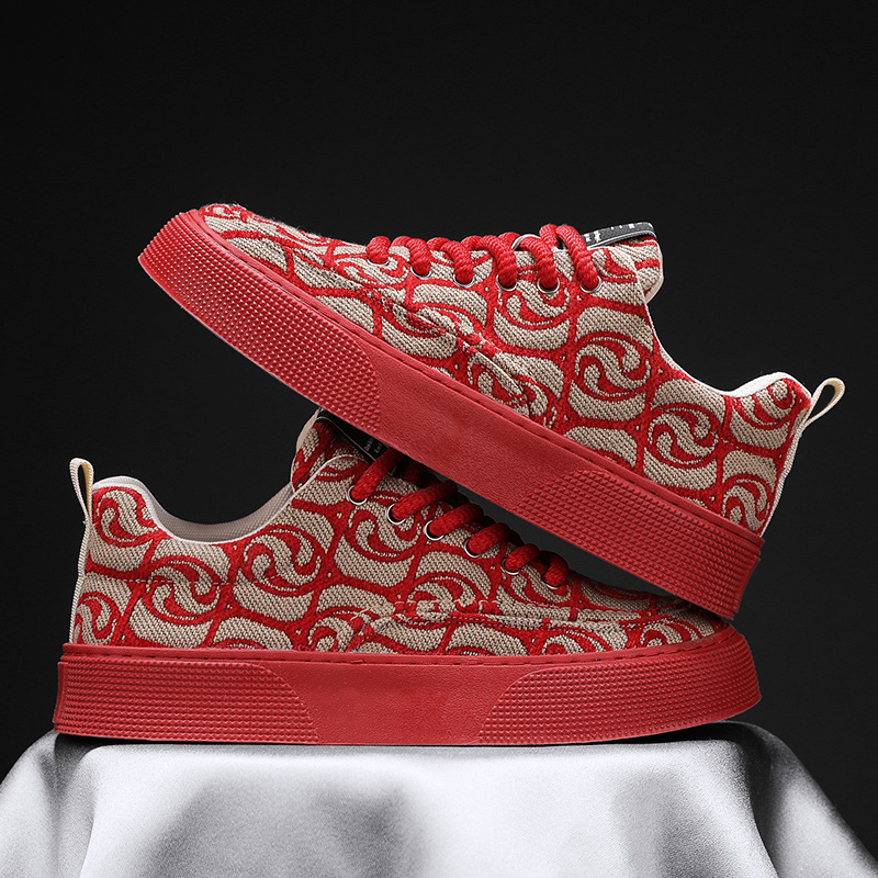 Spring New Breathable Fabric Casual Trendy Versatile Men's Sneakers Woven Canvas Shoes_voghion.com