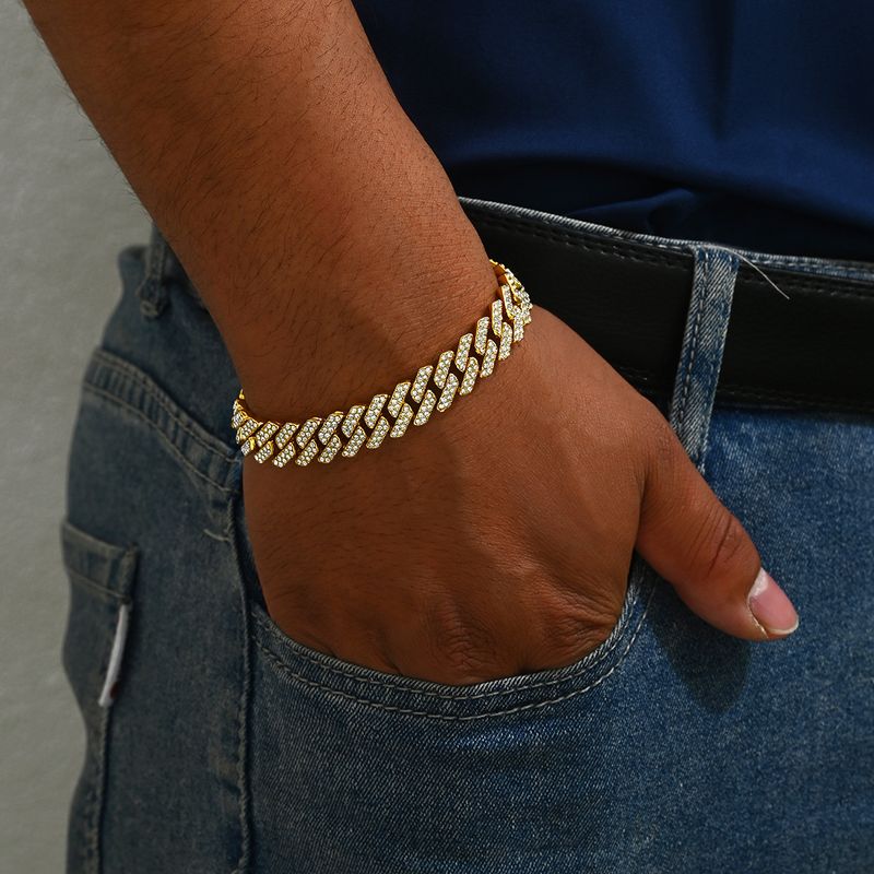 Personalità Intarsiato Dia Moda OL Luce Bracciale Uomo Hip Hop Niche Design Mano Gioielli_voghion.com