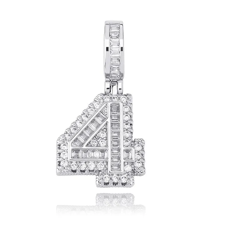 Gold Plated Iced Out CZ Square Cubic Zirconia Custom Sports Number Pendant Chain Necklace DIY Bling Diamond Hip Hop_voghion.com