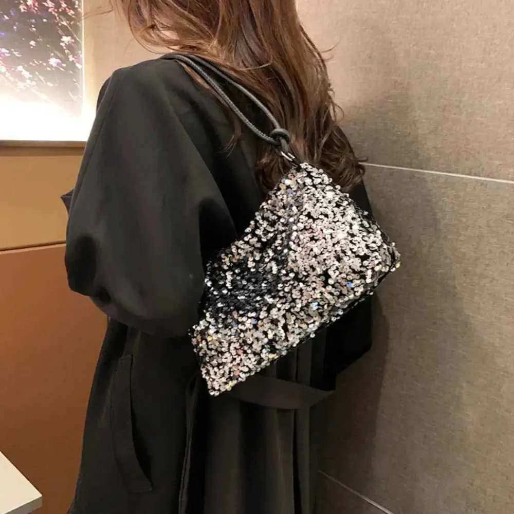 Einfarbig Crossbody Mode INS Pailletten Schulter Taschen Telefon Geldbörse Handtasche Abend Clutch Tasche Mädchen DIYC241103_voghion.com