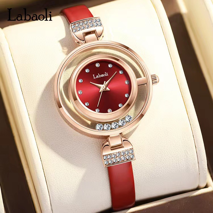 Orologio Labaoli Lapoli, Lusso leggero e Design di nicchia, Orologio da donna in vera pelle Happy Diamond Fashion_voghion.com